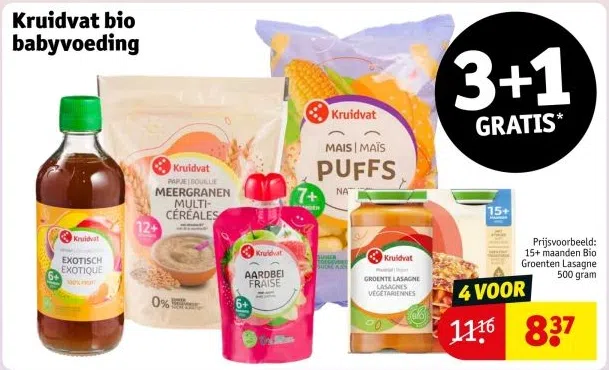 Drogisterij aanbieding in Verspreide huizen: Kruidvat bio babyvoeding, 