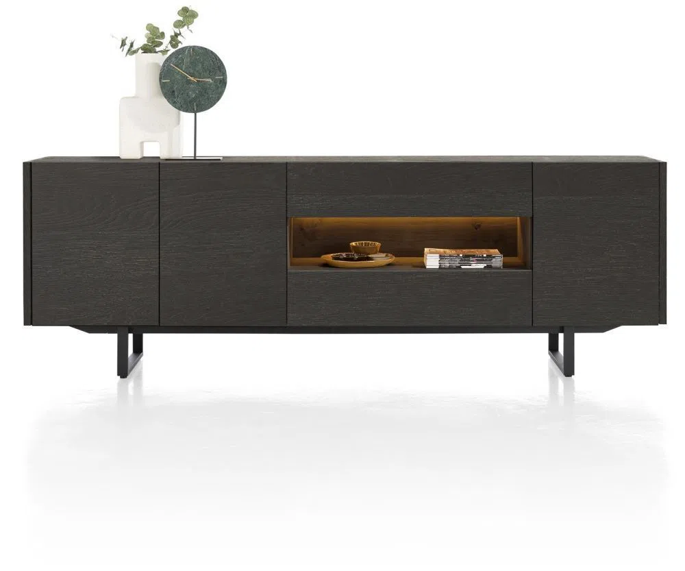 Wonen aanbieding in Schothorst Zuid: Modali, Dressoir 237 Cm - 3-Deuren + 2-Laden (+ LED) - Onyx, 