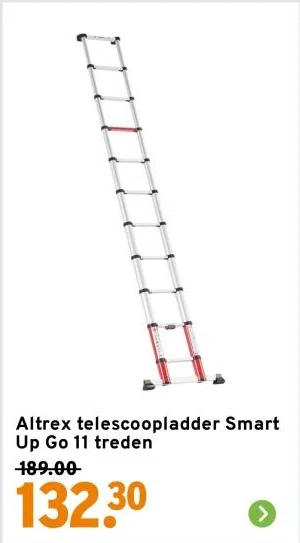 Bouwmarkt aanbieding in Bennekom: Altrex telescoopladder Smart Up Go 11 treden, 