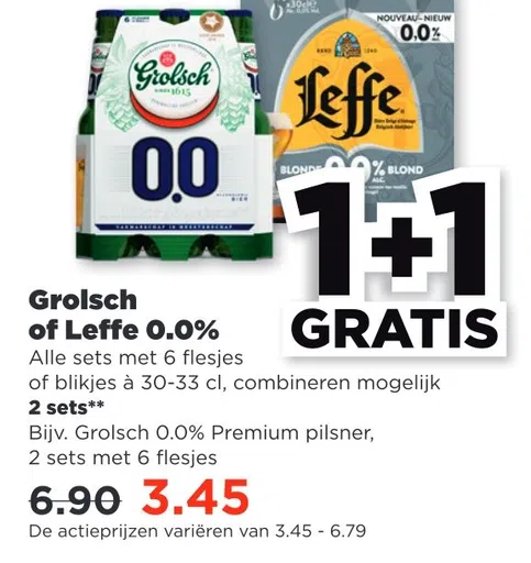 Grolsch of Leffe 0.0%