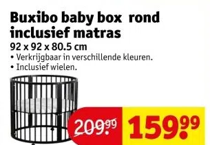 Drogisterij aanbieding in Verspreide huizen: Buxibo baby box rond inclusief matras, 