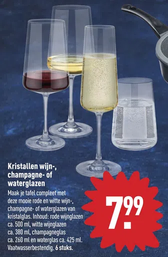 Kristallen wijn-, champagne- of waterglazen