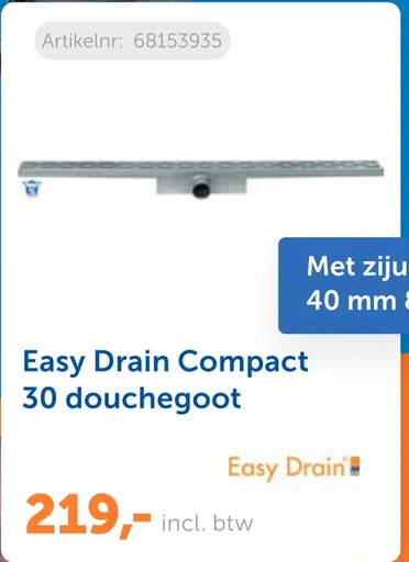 Easy Drain Compact 30 douchegoot