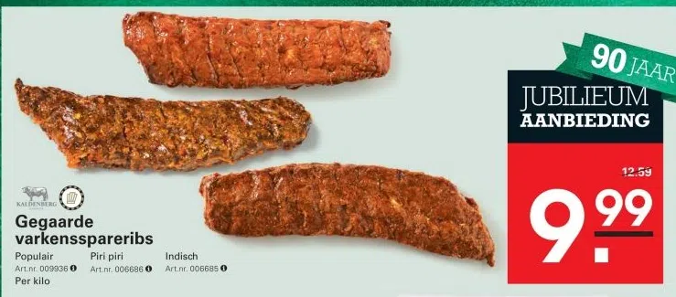Supermarkt aanbieding in Het Fort e.o.: Gegaarde varkensspareribs, 